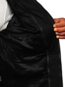 Geacă de iarnă neagră matlasată Bolf 7325