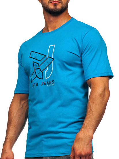 Tricou din bumbac turcoaz Bolf 14769