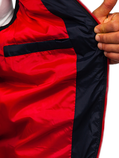 Vestă bleumarin matlasată cu glugă Bolf 6875