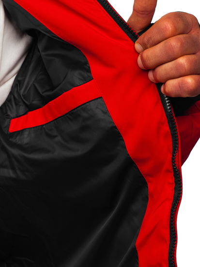 Geacă de iarnă roșie matlasată Bolf 5M756