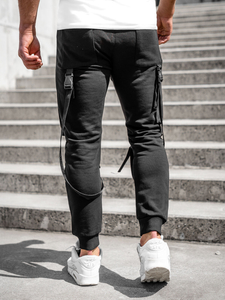 Pantaloni de trening joggers negri Bolf 6581A