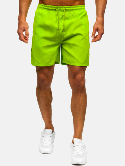 Pantaloni scurți de baie verde neon pentru bărbați Bolf QD35