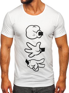 Tricou alb cu imprimeu Bolf KS1997