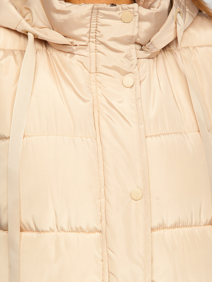 Vestă lungă bej oversize mătlăsată dame Bolf 81276