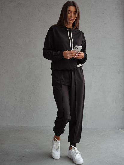 Set trening din două piese pentru femei negru Bolf 82162