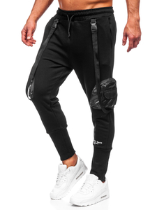 Pantaloni joggers cargo negri Bolf 6583