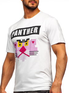 Tricou alb cu imprimeu și aplicații Bolf 192380