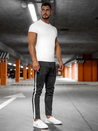 Pantaloni joggers negri Bolf 0013