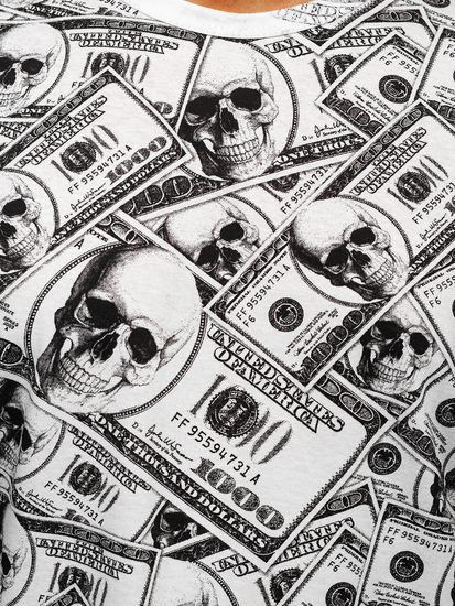 Tricou alb cu imprimeu Bolf 14907