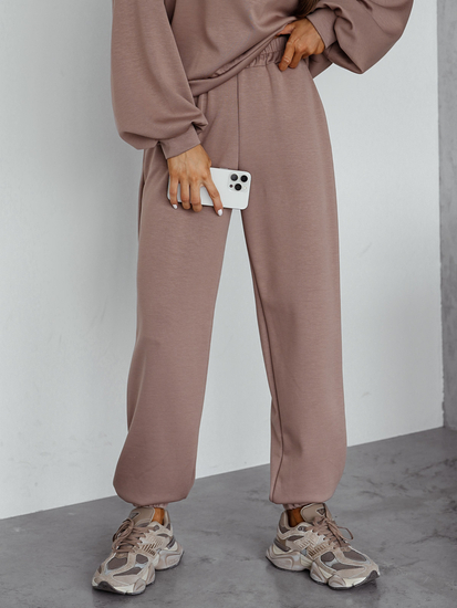 Set hanorac cu glugă două piese pentru femei Cappuccino Bolf 525