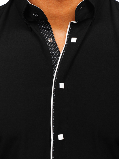 Cămașă elegantă neagră mâneca lungă Bolf 7724-1