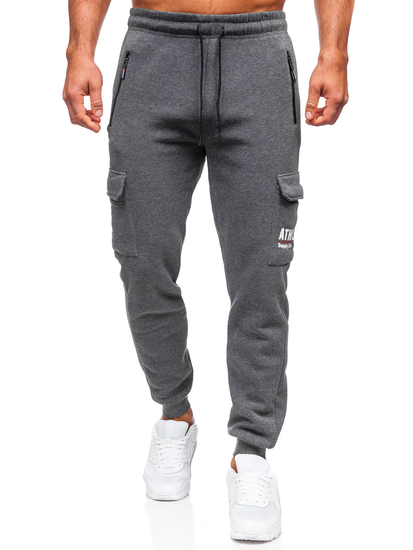 Pantaloni de trening cargo joggers gri-antracit Bolf JX6028
