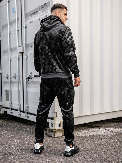 Trening negru din velur pentru bărbați Bolf 3B113A2