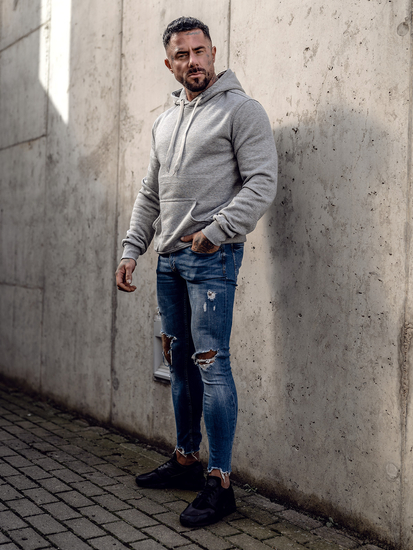 Hanorac tip cangur gri Bolf 2009A