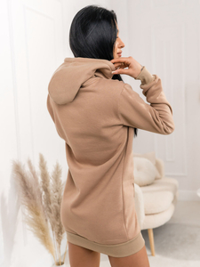 Hanorac lung de dama bej Bolf YS10003A2