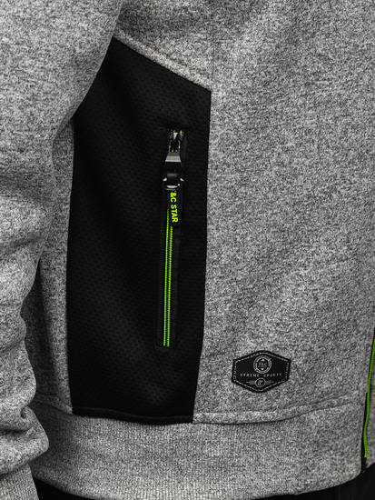 Hanorac-sacou gri pentru bărbați cu guler ridicat Bolf TC1232