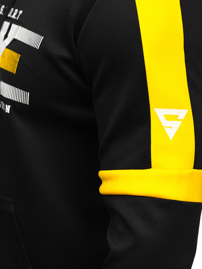 Hanorac negru cu imprimeu Bolf HY973