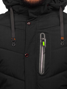 Geacă de iarnă matlasată neagră Bolf 22M55