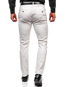 Pantaloni chinos albi bărbati Bolf 1143