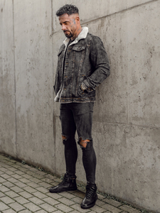 Geacă de blugi călduroasă grafit Bolf 1109