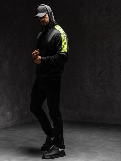 Hanorac  negru cu imprimeu Bolf 27B8120