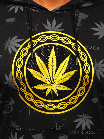 Hanorac negru cu imprimeu Bolf HM628