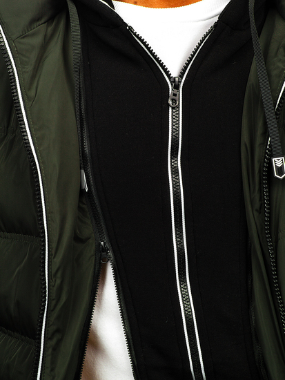 Geacă verde matlasată de iarnă Bolf 6881