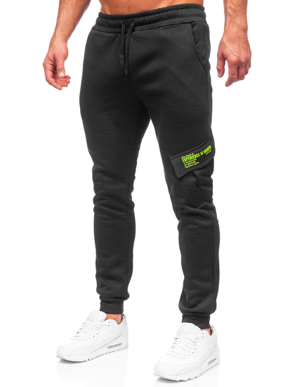  Pantaloni joggers cargo călduroși negri Bolf HW2173