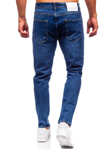 Pantaloni de blugi slim pentru bărbați, de culoare bleumarin, Bolf 6536