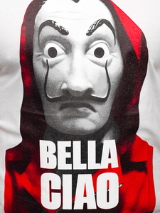 Tricou alb cu imprimeu Bolf 192410