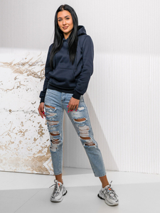 Hanorac cangur de damă bleumarin Bolf W02A1