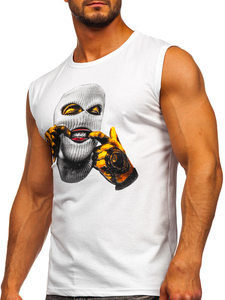 Maiou alb cu imprimeu Bolf 14811