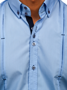 Cămașă albastră cu mâneca lungă Bolf 20725