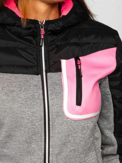 Jachetă cu glugă tranzițională pentru femei Bolf negru KSW4005A1