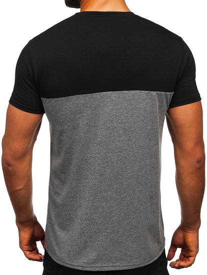 Tricou grafit-negru cu buzunar Bolf 8T91