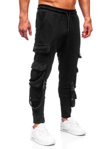 Pantaloni joggers cargo negri Bolf 6582