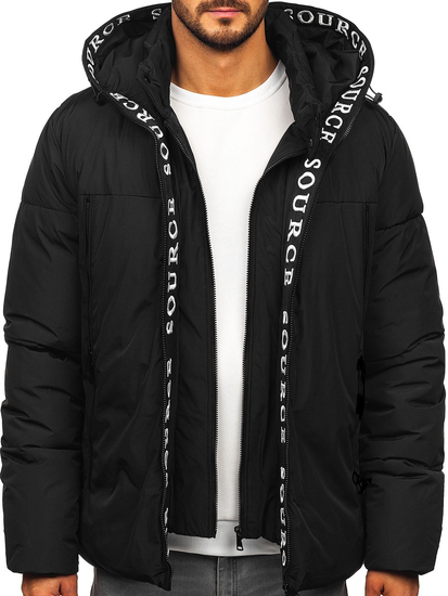 Geaca de iarna neagra pentru barbati Bolf 22M330