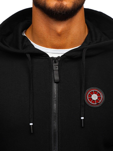 Hanorac cu imprimeu bărbați negru Bolf 33101