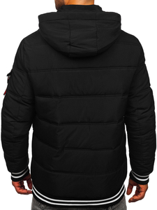 Geaca de iarna pentru barbati matlasata neagra Bolf 62M9517