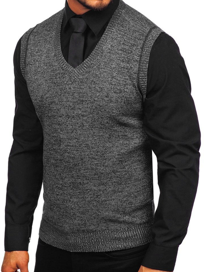 Pulover vestă neagră Bolf 8121