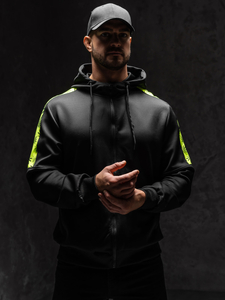 Hanorac  negru cu imprimeu Bolf 27B8120