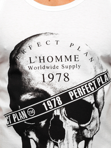 Maiou alb tank top cu imprimeu Bolf 14838