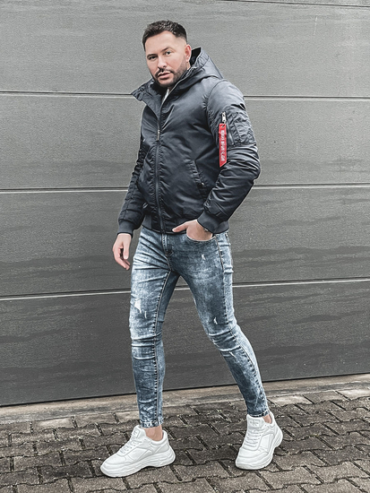 Geacă de iarnă bleumarin Bolf 2120