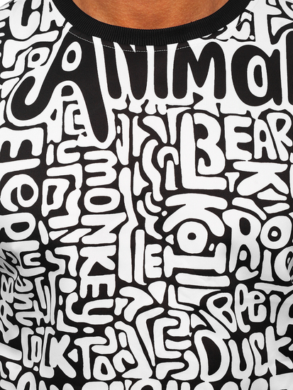 Bluză negru-alb cu imprimeu Bolf 8B1131