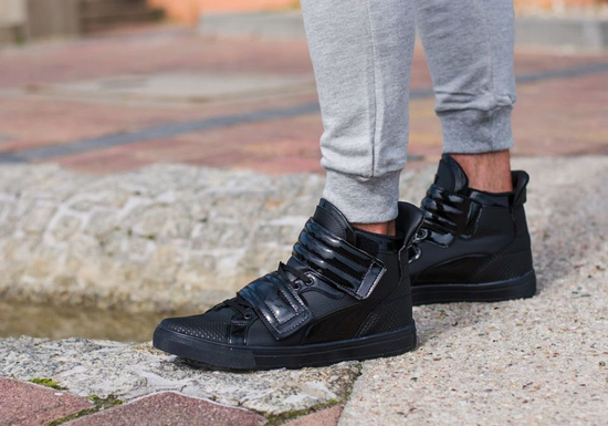 Teniși înalți pentru bărbat negri Bolf 3001