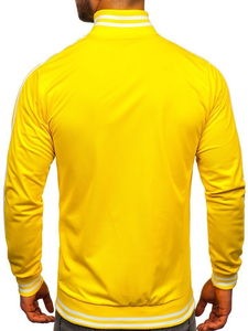 Bluză retro style cu fermoar bărbați galbenă Bolf 11113