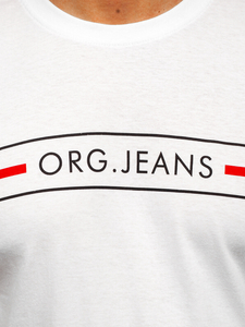 Tricou alb cu imprimeu Bolf 14802