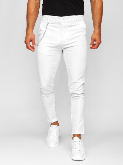 Pantaloni chino albi pentru bărbați Bolf 0059