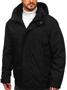 Geaca sport neagra pentru barbati primavara-iarna 2in1 Bolf 5M3262