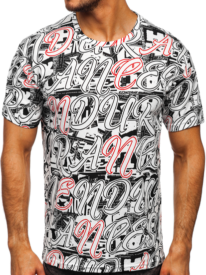 Tricou alb cu imprimeu Bolf 14906